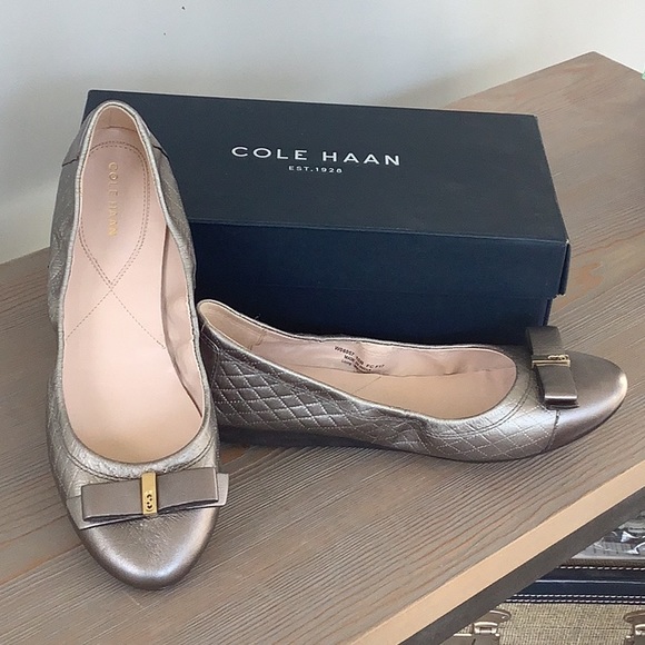 cole haan silver flats